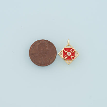 18K Gold Filled Love Enamel Charm Pendant for Jewelry Making