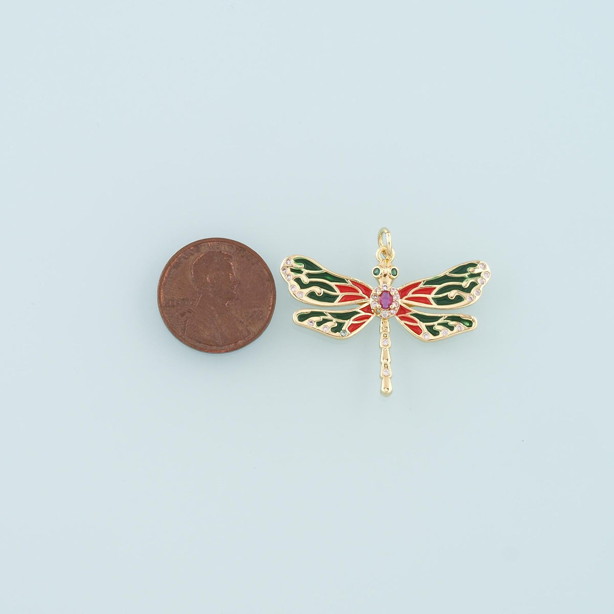 Gold Dragonfly Charms,18K Gold Filled Dragonfly Pendant,Enamel Dragonfly Charm Bracelet Necklace for DIY Jewelry Making Suppl