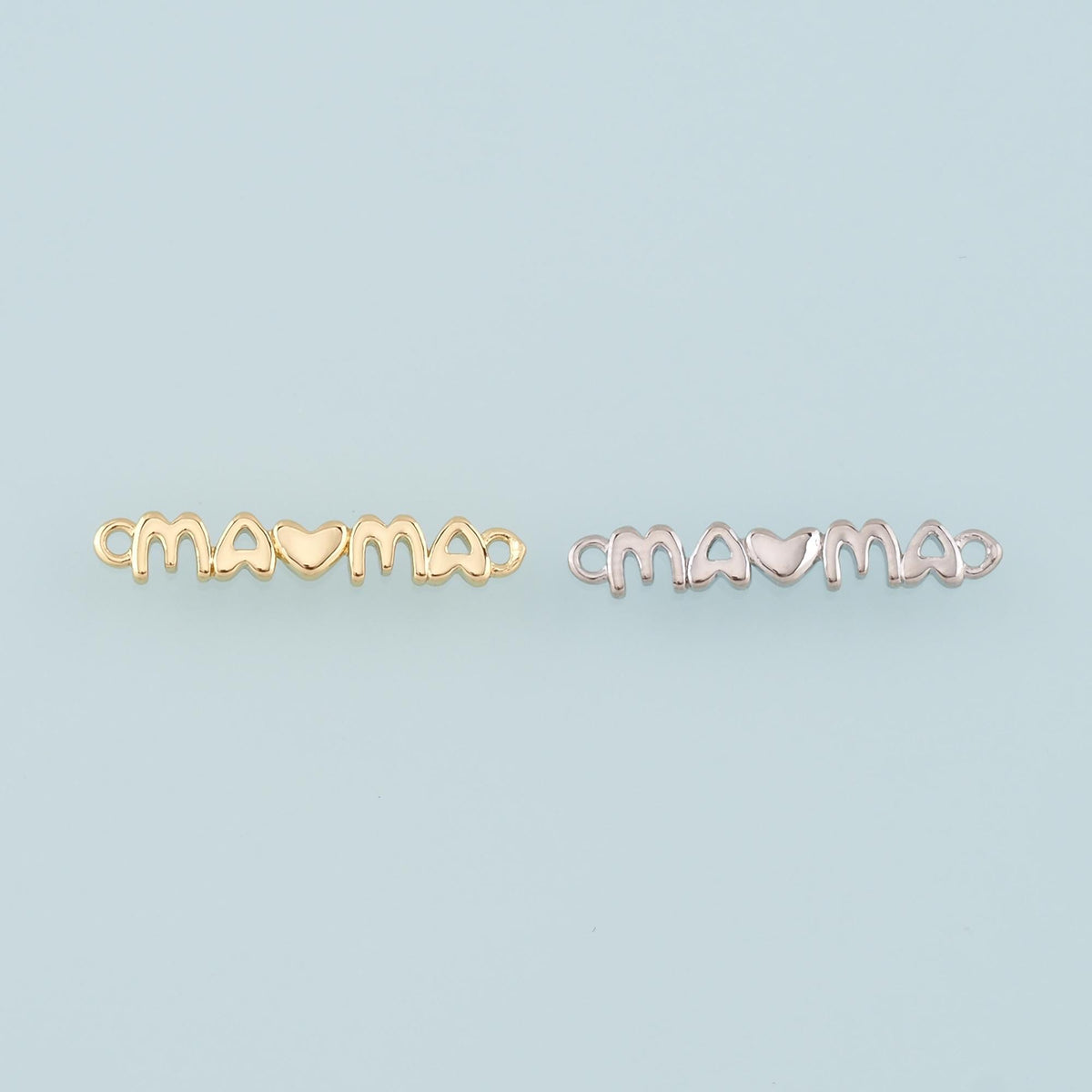 18K Gold Filled Mama Connector,Mama Charm Bracelet Necklace for DIY Jewelry Making Supply