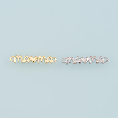 18K Gold Filled Mama Connector,Mama Charm Bracelet Necklace for DIY Jewelry Making Supply