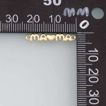 18K Gold Filled Mama Connector,Mama Charm Bracelet Necklace for DIY Jewelry Making Supply