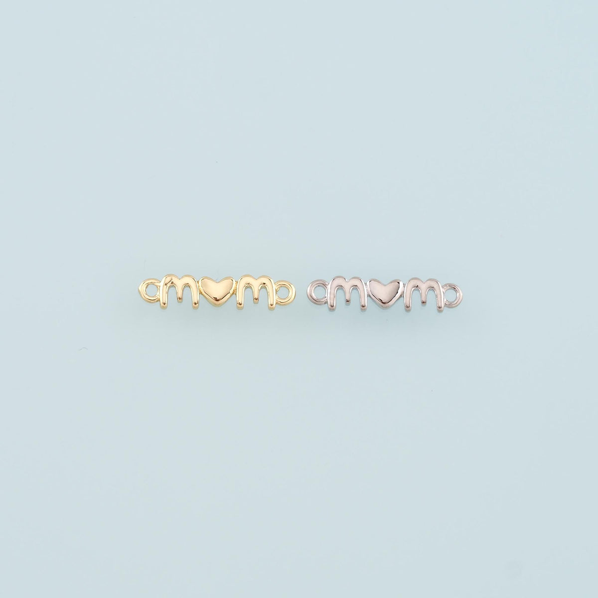 18K Gold Filled Mom Connector,Mom Charm Bracelet Necklace for DIY Jewelry Making Supply