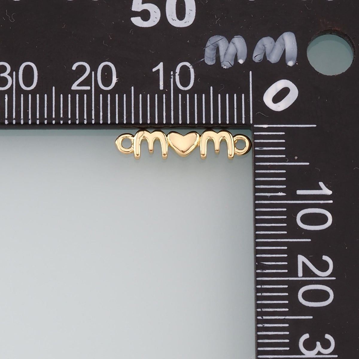 18K Gold Filled Mom Connector,Mom Charm Bracelet Necklace for DIY Jewelry Making Supply