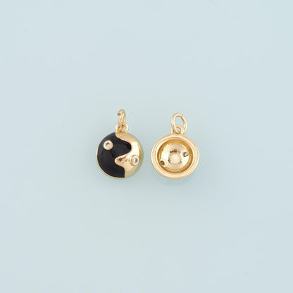 18K Gold Filled Hand Enamel Charm Pendant for Jewelry Making