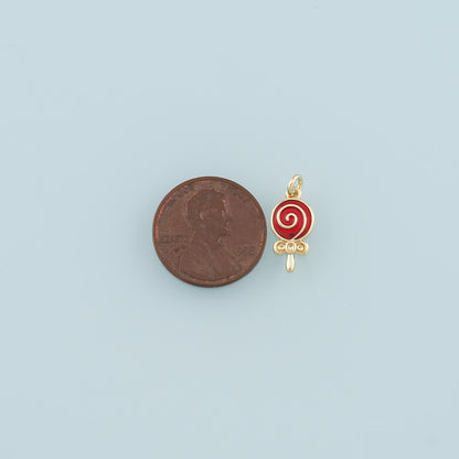 18K Gold Filled Enamel Charm Pendant for Jewelry Making
