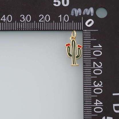18K Gold Filled Hand Enamel Charm Pendant for Jewelry Making