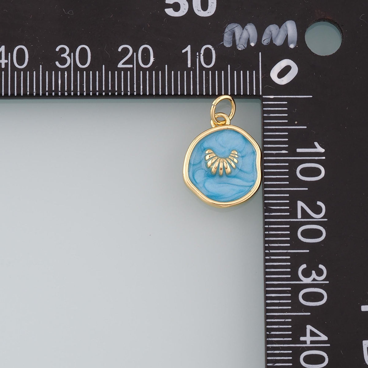 18K Gold Filled Croissant Pendant,Enamel Croissant Charm Bracelet Necklace for DIY Jewelry Making Supply
