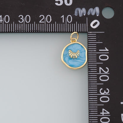 18K Gold Filled Croissant Pendant,Enamel Croissant Charm Bracelet Necklace for DIY Jewelry Making Supply