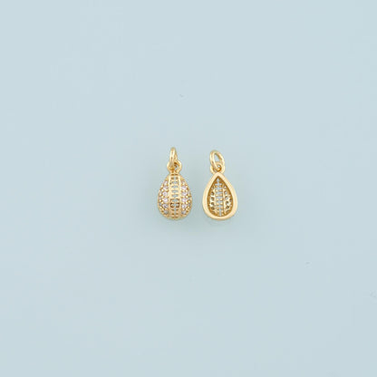 18K Gold Filled Hand CZ Charm Pendant for Jewelry Making