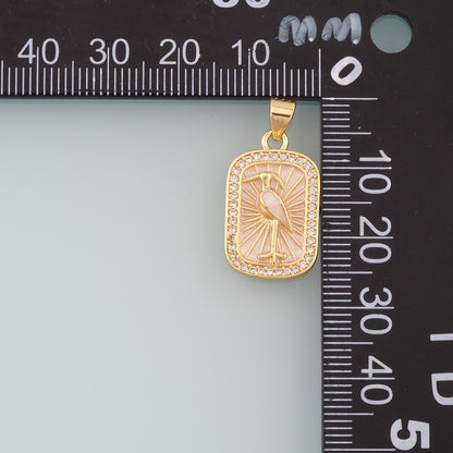 Gold Crane Charms,18K Gold Filled Bird Pendant,Enamel Crane Charm Bracelet Necklace for DIY Jewelry Making Supply