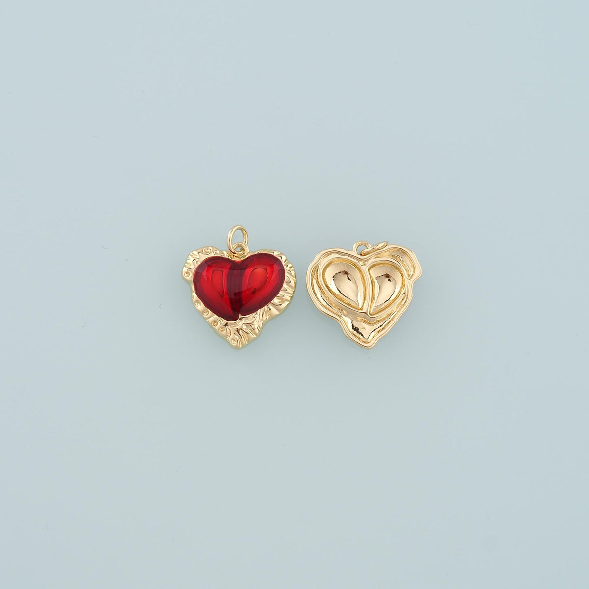 18K Gold Filled Heart Enamel Charm Pendant for Jewelry Making