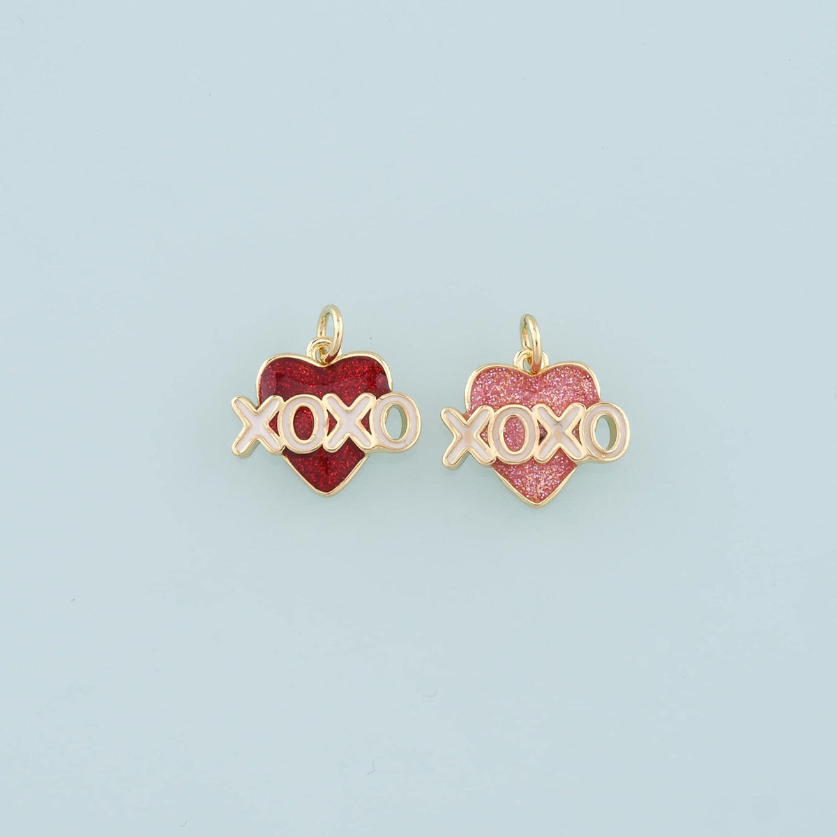18K Gold Filled Enamel Heart Charm Pendant for Jewelry Making