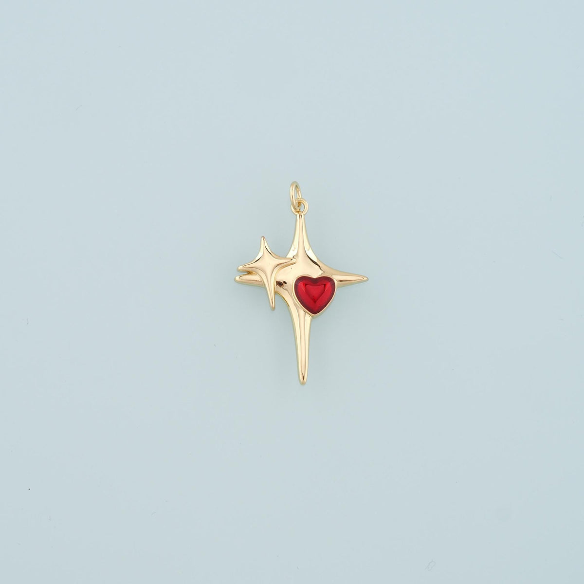 18K Gold Filled Heart Enamel Charm Pendant for Jewelry Making