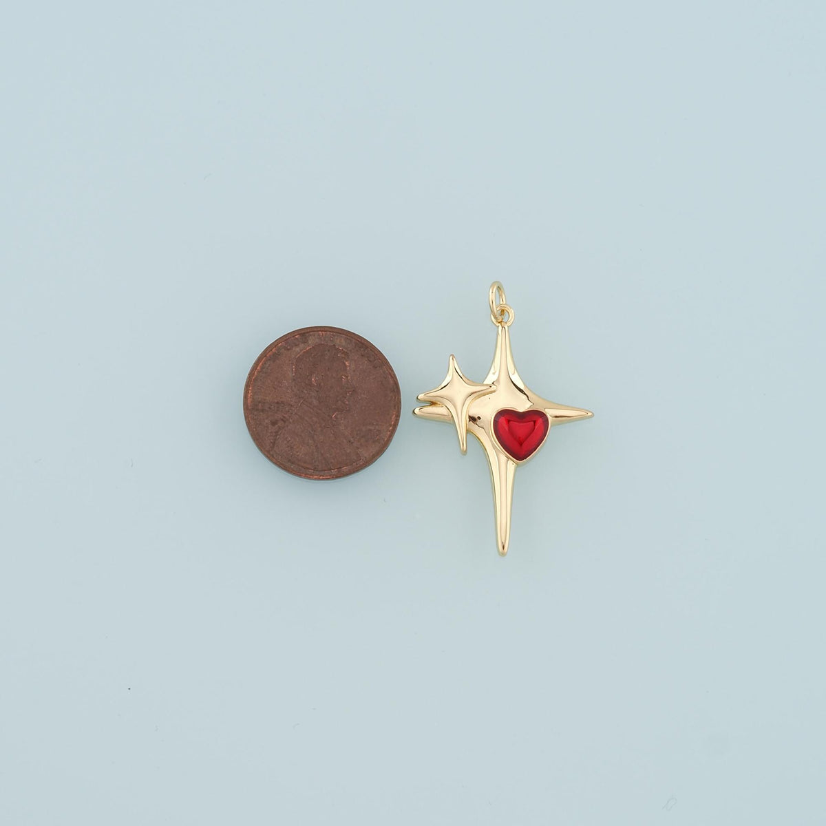 18K Gold Filled Heart Enamel Charm Pendant for Jewelry Making