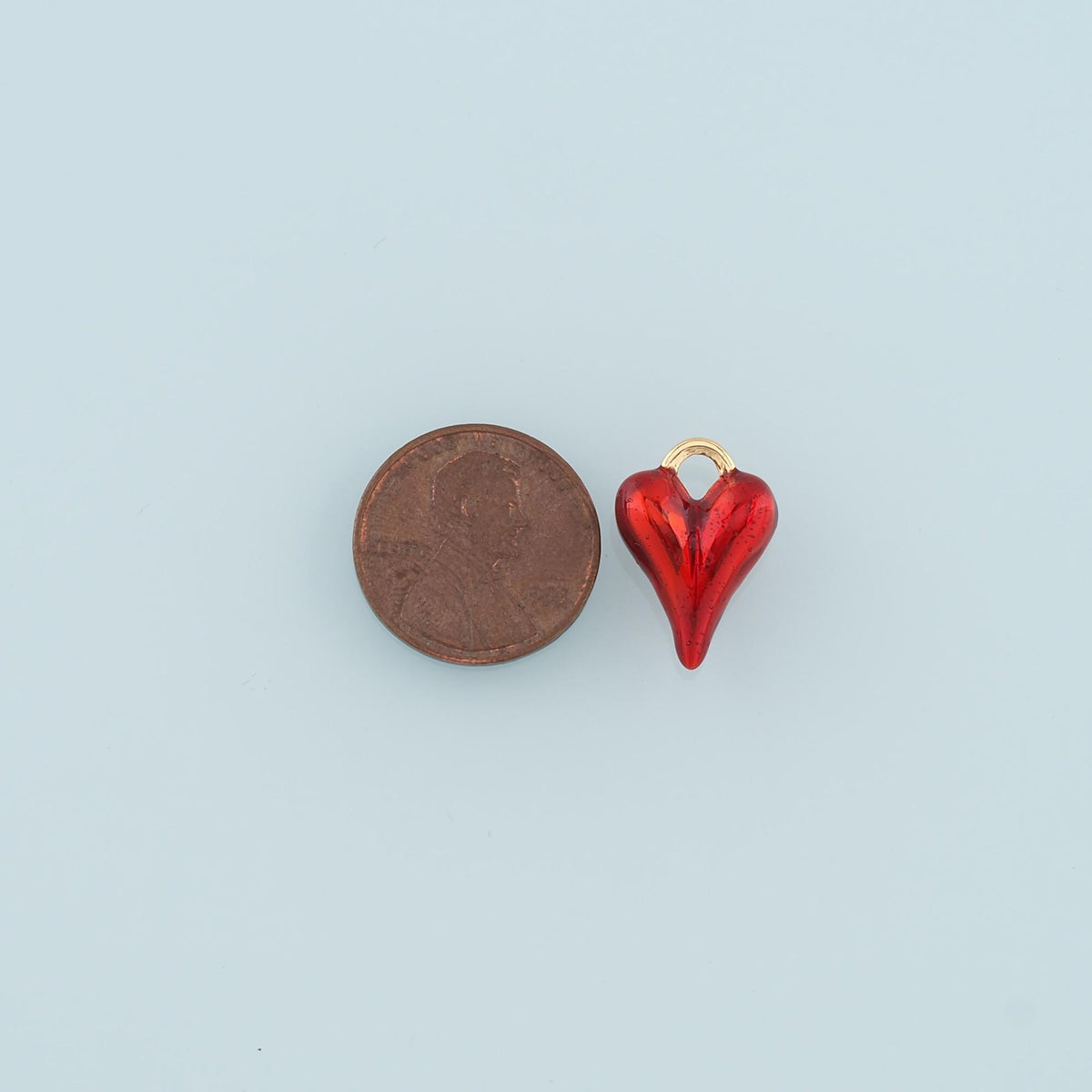 18K Gold Filled Enamel Heart Charm Pendant for Jewelry Making