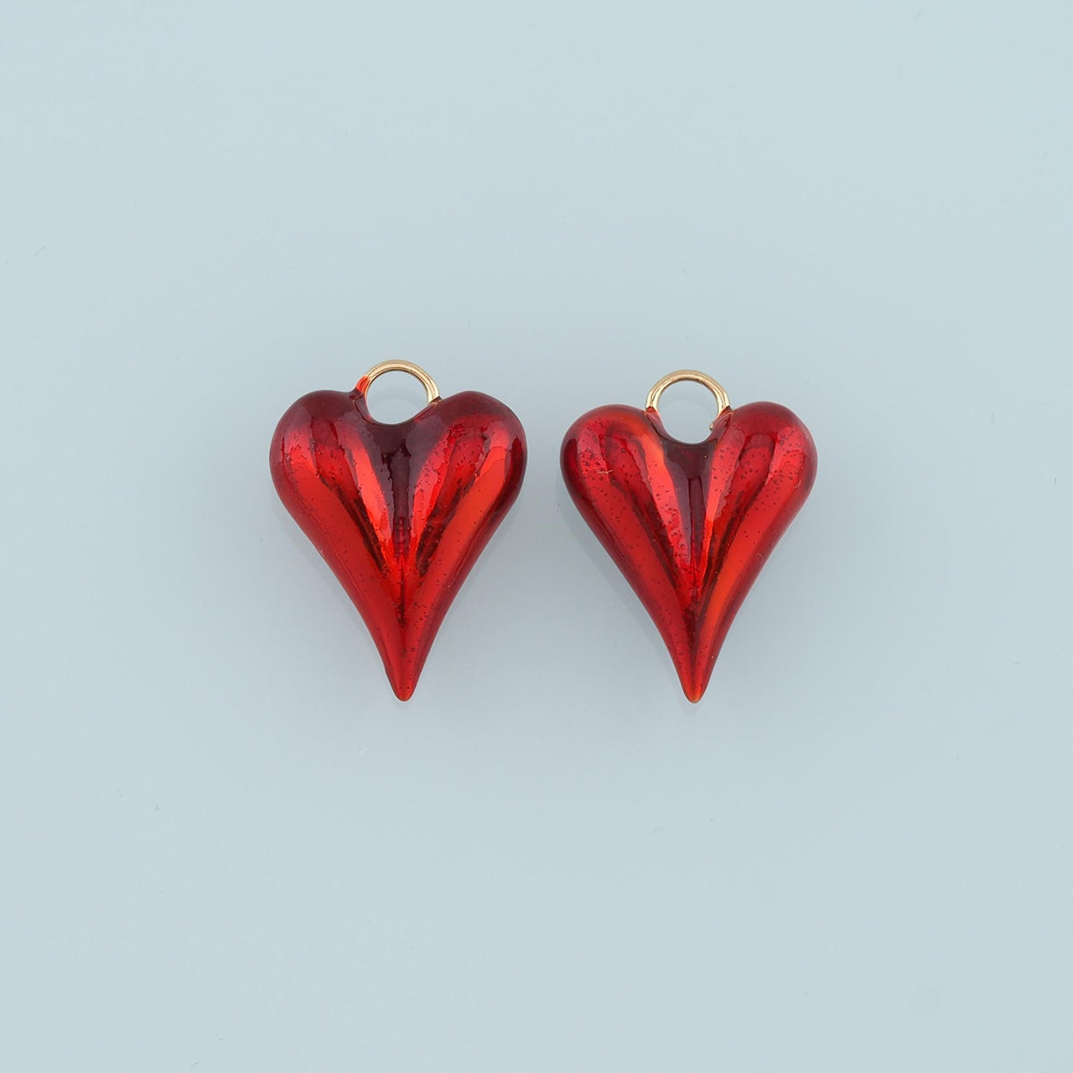 18K Gold Filled Enamel Heart Charm Pendant for Jewelry Making