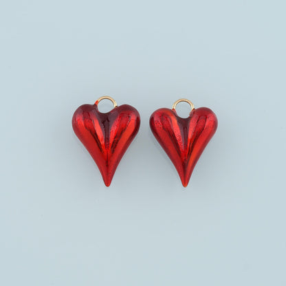 18K Gold Filled Enamel Heart Charm Pendant for Jewelry Making