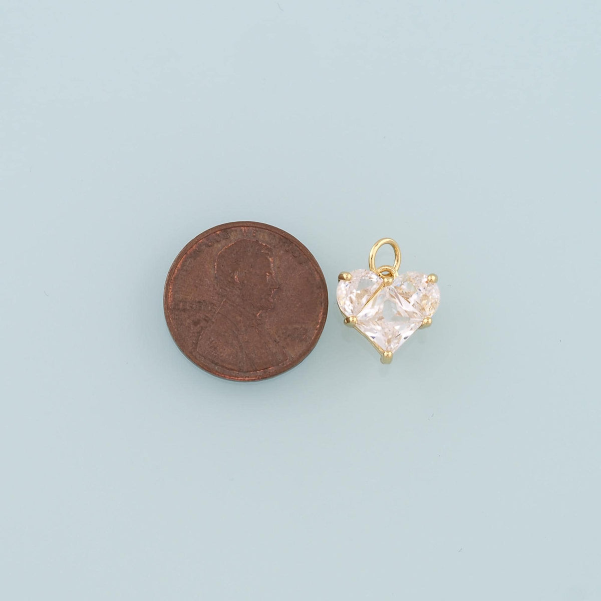 18K Gold Filled Heart Pendant,Dainty Heart Charm Bracelet Necklace for DIY Jewelry Making Supply