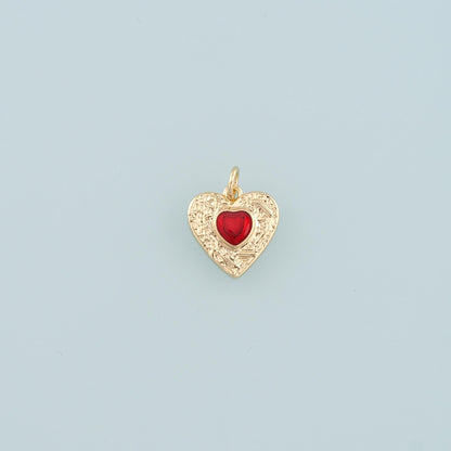 18K Gold Filled Heart Pendant,Enamel Heart Charm Bracelet Necklace for DIY Jewelry Making Supply