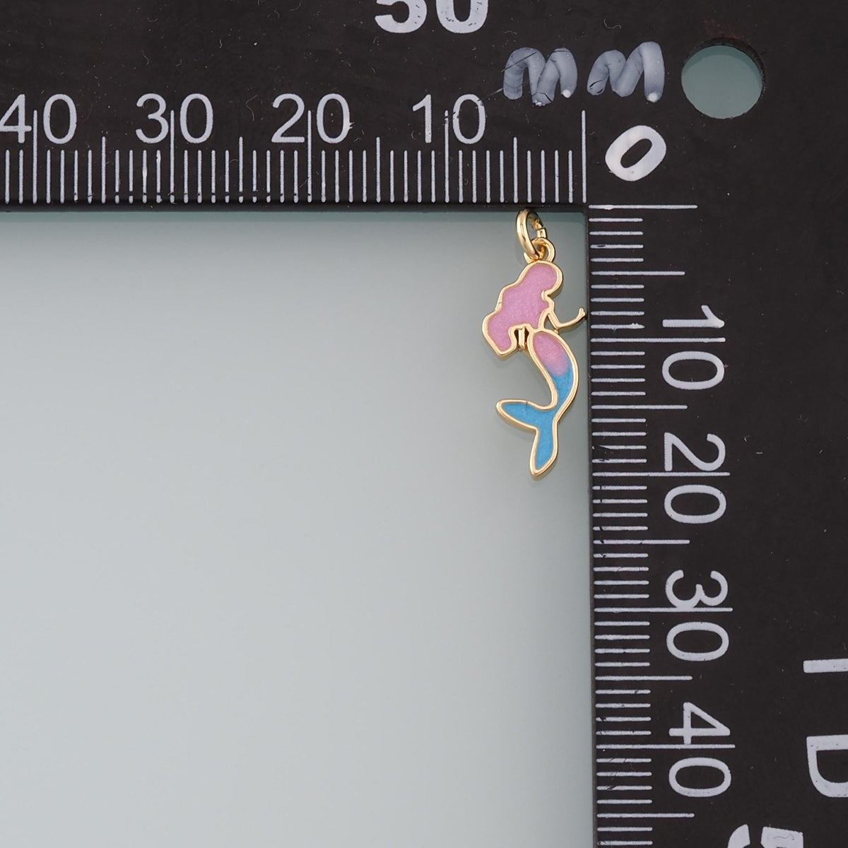 Gold Mermaid Charms,18K Gold Filled Mermaid Pendant,Enamel Mermaid Charm Bracelet Necklace for DIY Jewelry Making Supply