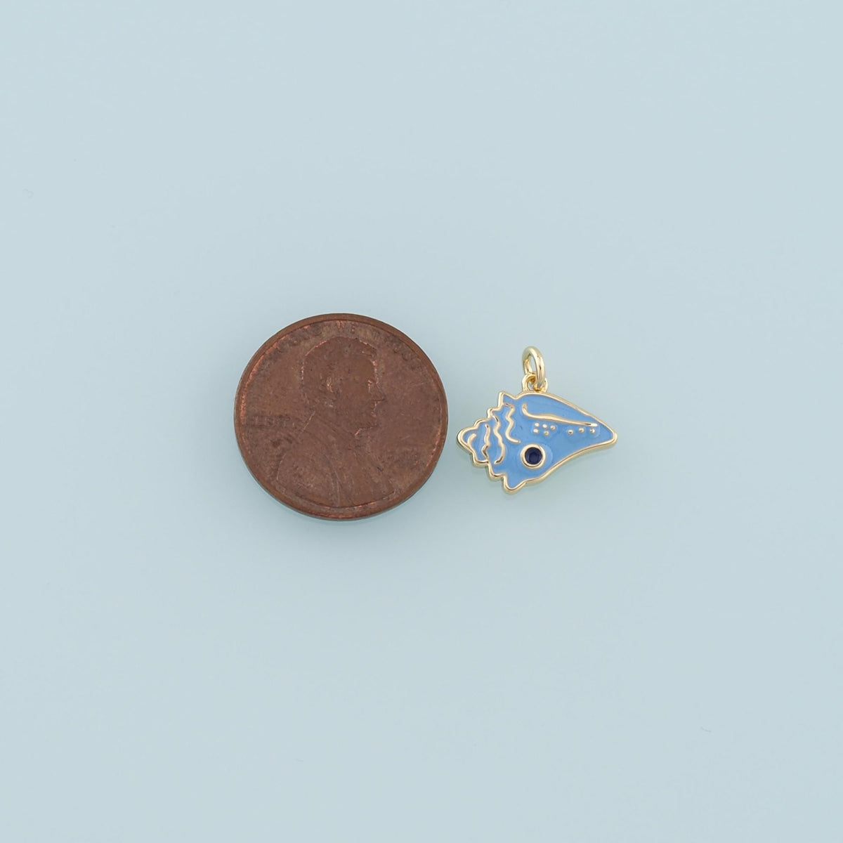 18K Gold Filled Enamel Shell Charm Pendant for Jewelry Making