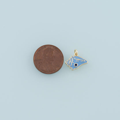 18K Gold Filled Enamel Shell Charm Pendant for Jewelry Making