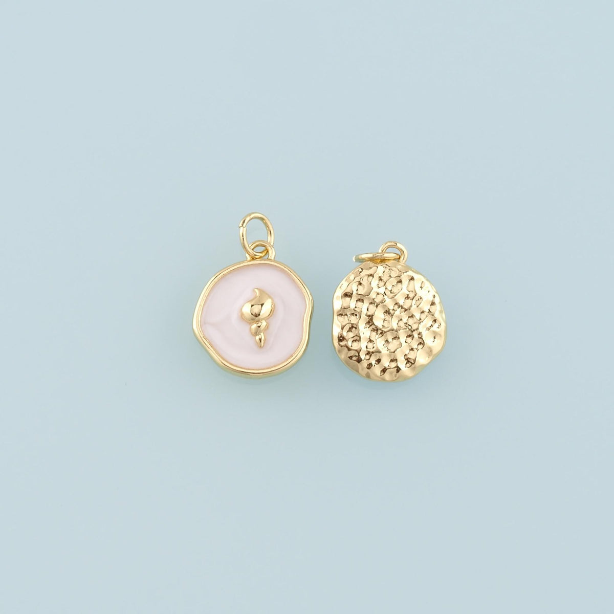 18K Gold Filled Shell Enamel Charm Pendant for Jewelry Making