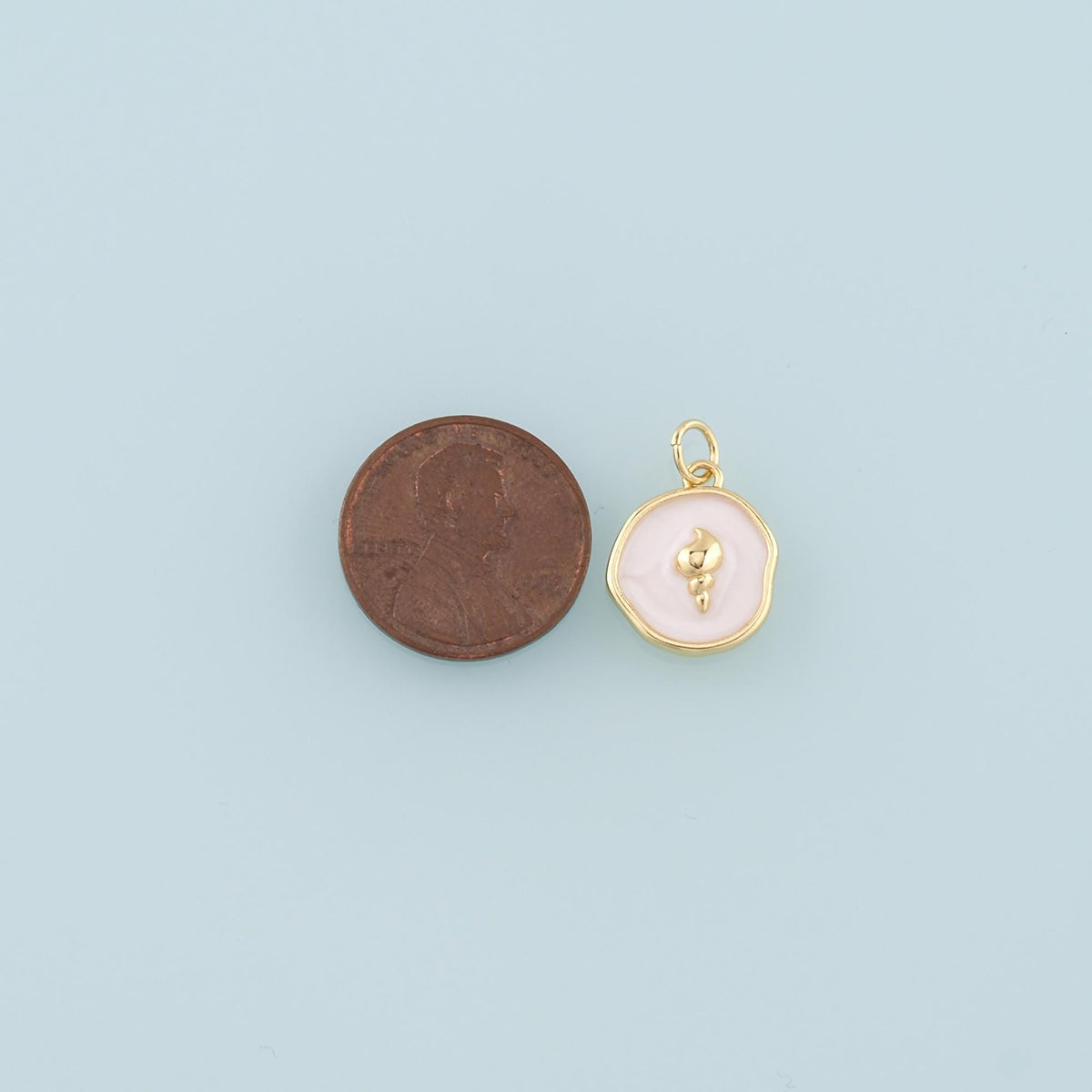 18K Gold Filled Shell Enamel Charm Pendant for Jewelry Making