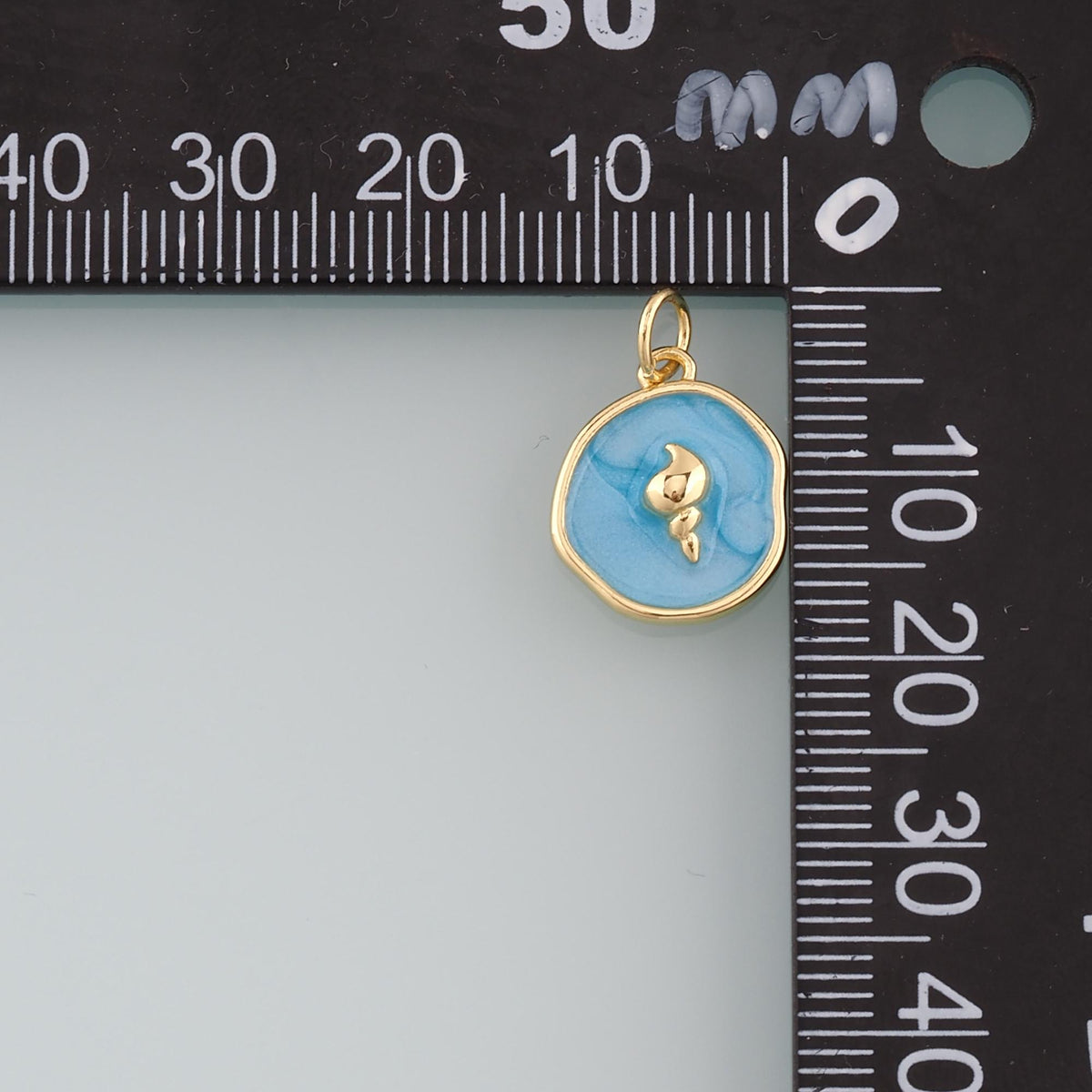 18K Gold Filled Shell Enamel Charm Pendant for Jewelry Making