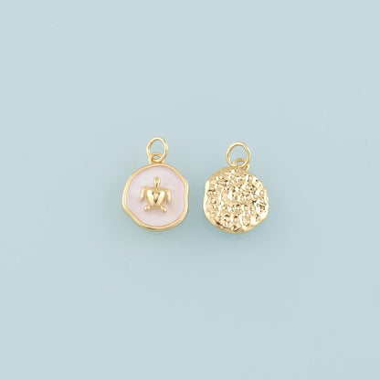Gold Turtle Charms,18K Gold Filled Turtle Pendant,Enamel Turtle Charm Bracelet Necklace for DIY Jewelry Making Supply