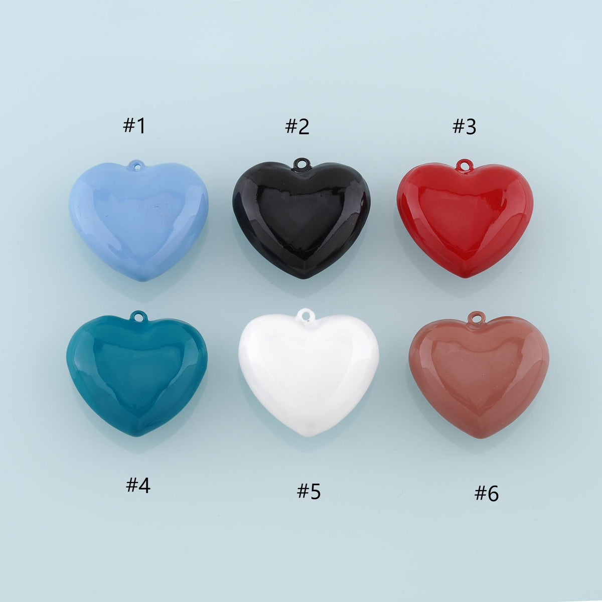 Gold Heart Charms,18K Gold Filled Big Heart Pendant,Enamel Heart Charm Bracelet Necklace for DIY Jewelry Making Supply