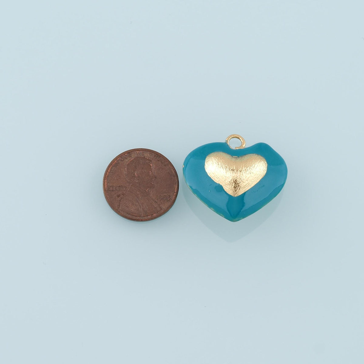 18K Gold Filled Enamel Heart Charm Pendant for Jewelry Making