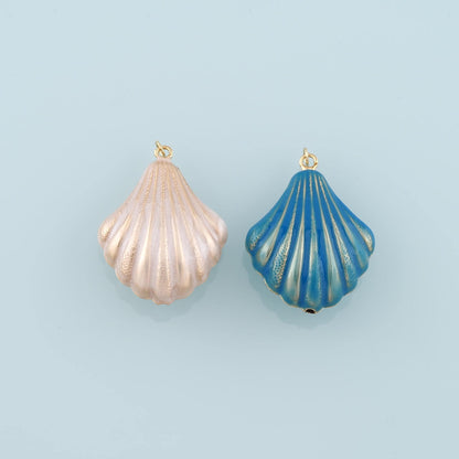 Gold Conch Charms,18K Gold Filled Big Shell Pendant,Enamel Conch Shell Charm Bracelet Necklace for DIY Jewelry Making Supply