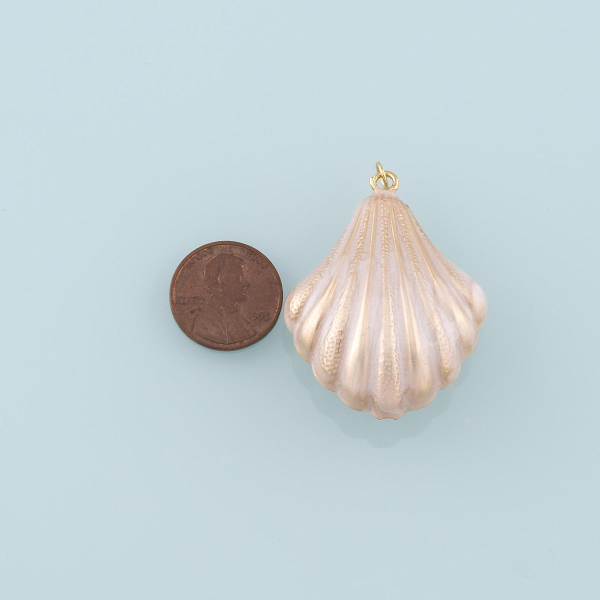 Gold Conch Charms,18K Gold Filled Big Shell Pendant,Enamel Conch Shell Charm Bracelet Necklace for DIY Jewelry Making Supply