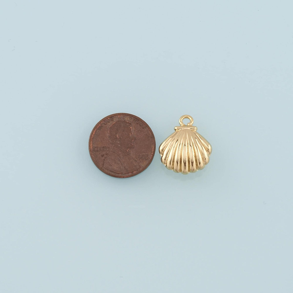 18K Gold Filled Shell Charm Pendant for Jewelry Making