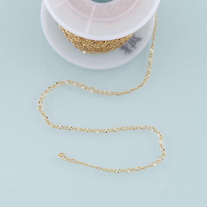 18K Gold Filled Oval Oval Chain 4 mm, 3.28 ft for Jewelry Making