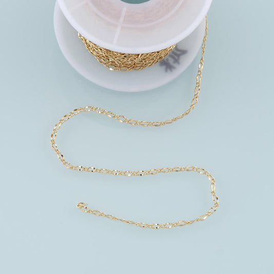 Gold Oval Chain,18K Gold Filled Oval Chain for Necklace Bracelet DIY Jewelry Making Supply 2x4mm