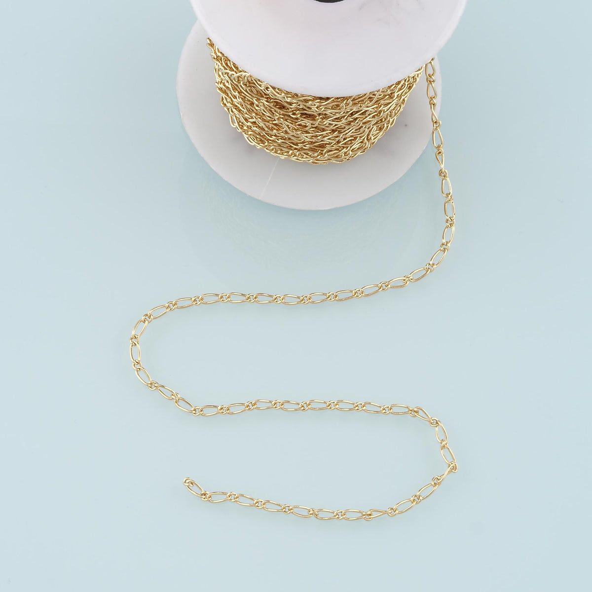 Gold Oval Chain,18K Gold Filled Paper Clip Chain for Necklace Bracelet DIY Jewelry Making Supply 3x6mm