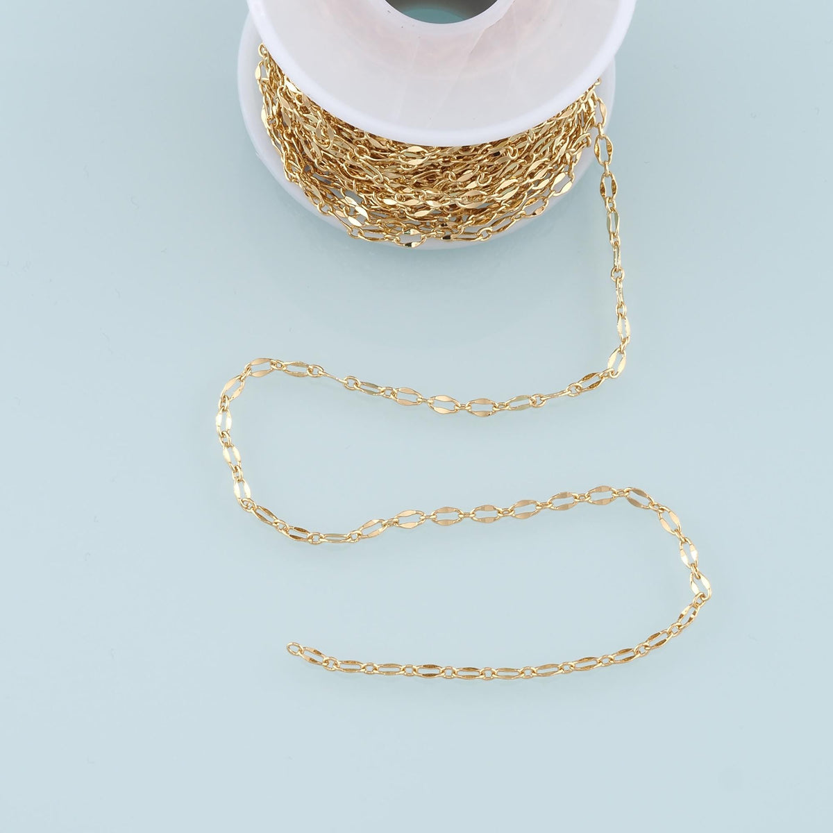 18K Gold Filled Oval Oval Chain 5 mm, 3.28 ft for Jewelry Making