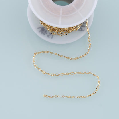 18K Gold Filled Oval Oval Chain 4 mm, 3.28 ft for Jewelry Making