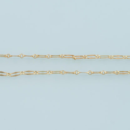 Gold Paper Clip Chain,18K Gold Filled Oval Chain for Necklace Bracelet DIY Jewelry Making Supply 4x8.5mm
