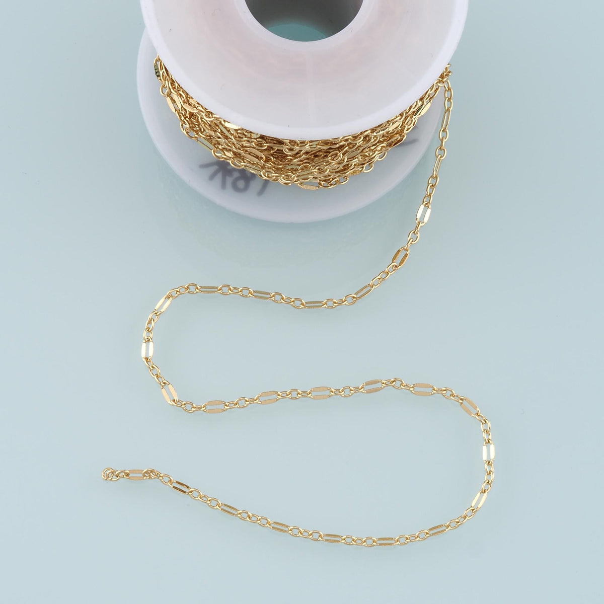 18K Gold Filled Oval Paperclip Chain 5 mm, 3.28 ft for Jewelry Making