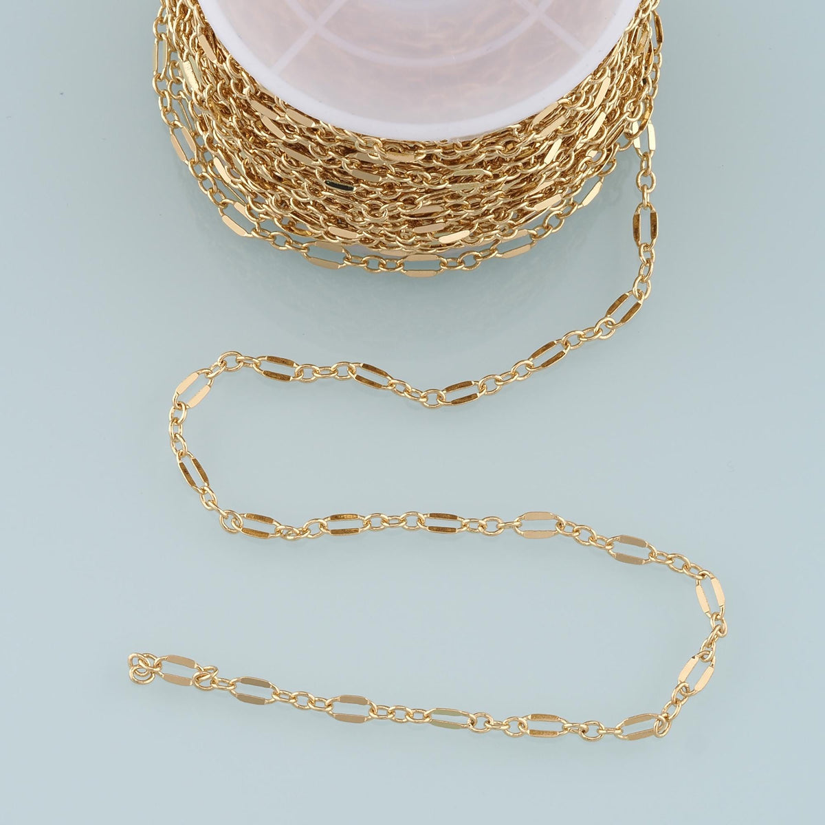 18K Gold Filled Oval Paperclip Chain 6.5 mm, 3.28 ft for Jewelry Making
