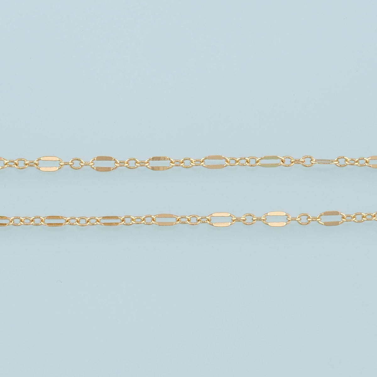18K Gold Filled Oval Paperclip Chain 6.5 mm, 3.28 ft for Jewelry Making