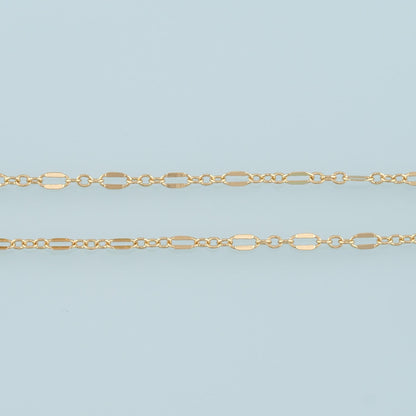 18K Gold Filled Oval Paperclip Chain 6.5 mm, 3.28 ft for Jewelry Making