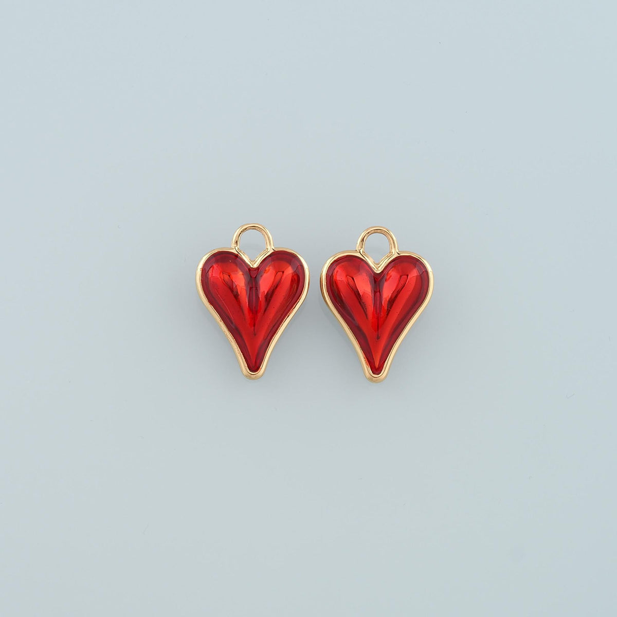 18K Gold Filled Enamel Heart Charm Pendant for Jewelry Making