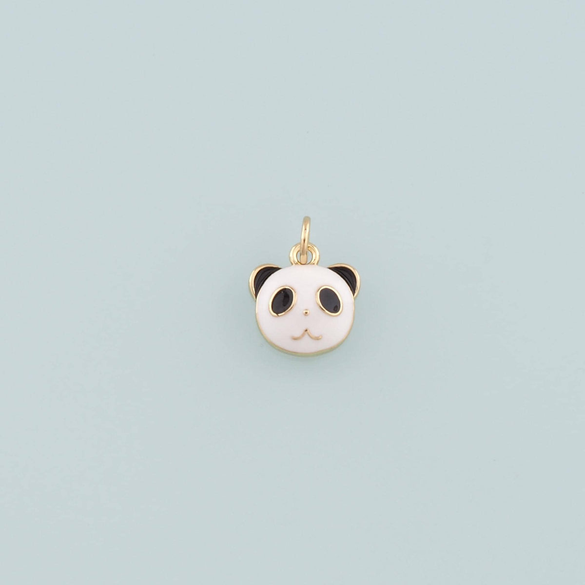 18K Gold Filled Panda Pendant,Enamel Panda Charm Bracelet Necklace for DIY Jewelry Making Supply