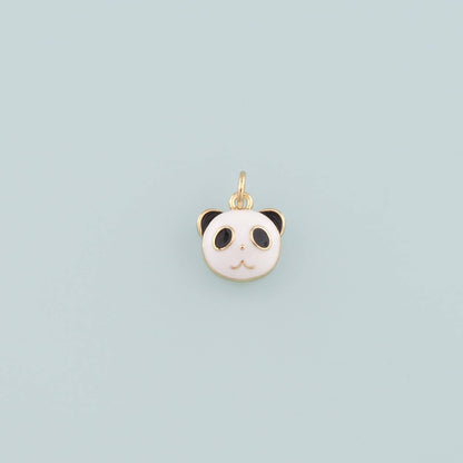 18K Gold Filled Panda Pendant,Enamel Panda Charm Bracelet Necklace for DIY Jewelry Making Supply