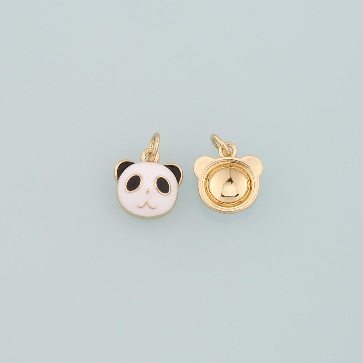 18K Gold Filled Panda Pendant,Enamel Panda Charm Bracelet Necklace for DIY Jewelry Making Supply