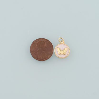 Gold Butterfly Charms,18K Gold Filled Butterfly Pendant,Enamel Butterfly Charm Bracelet Necklace for DIY Jewelry Making Suppl